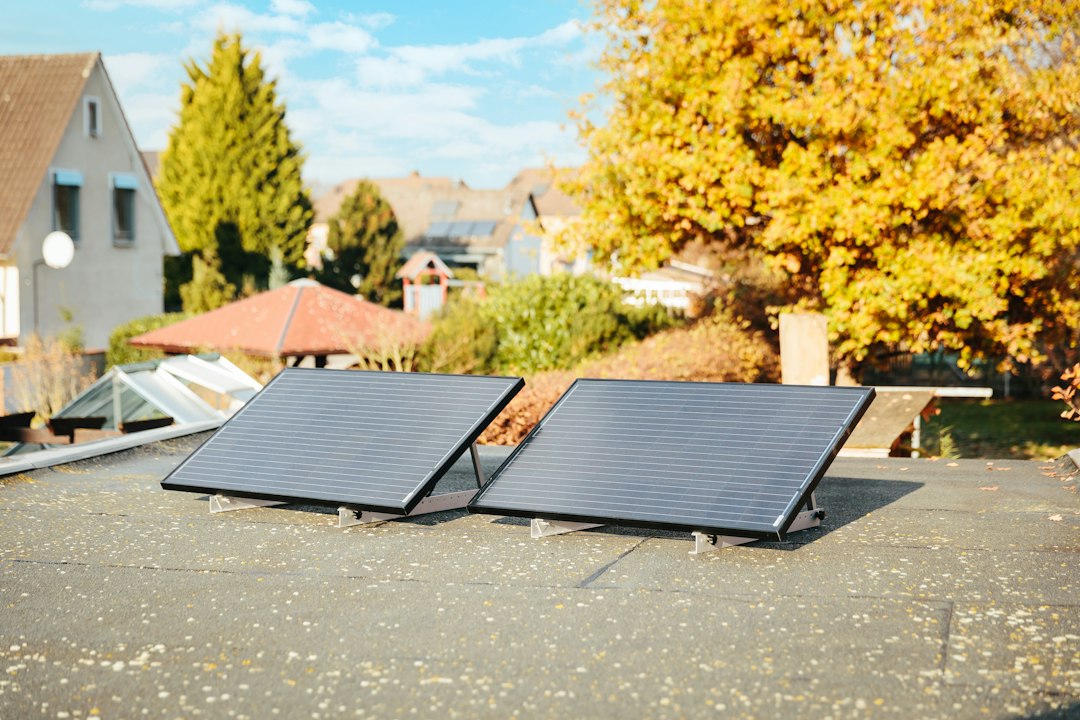 Sistemas Anti-Vertido e Inyección Cero: Cómo Funcionan y Cuándo Exigirlos: Two solar panels on a rooftop with autumn foliage